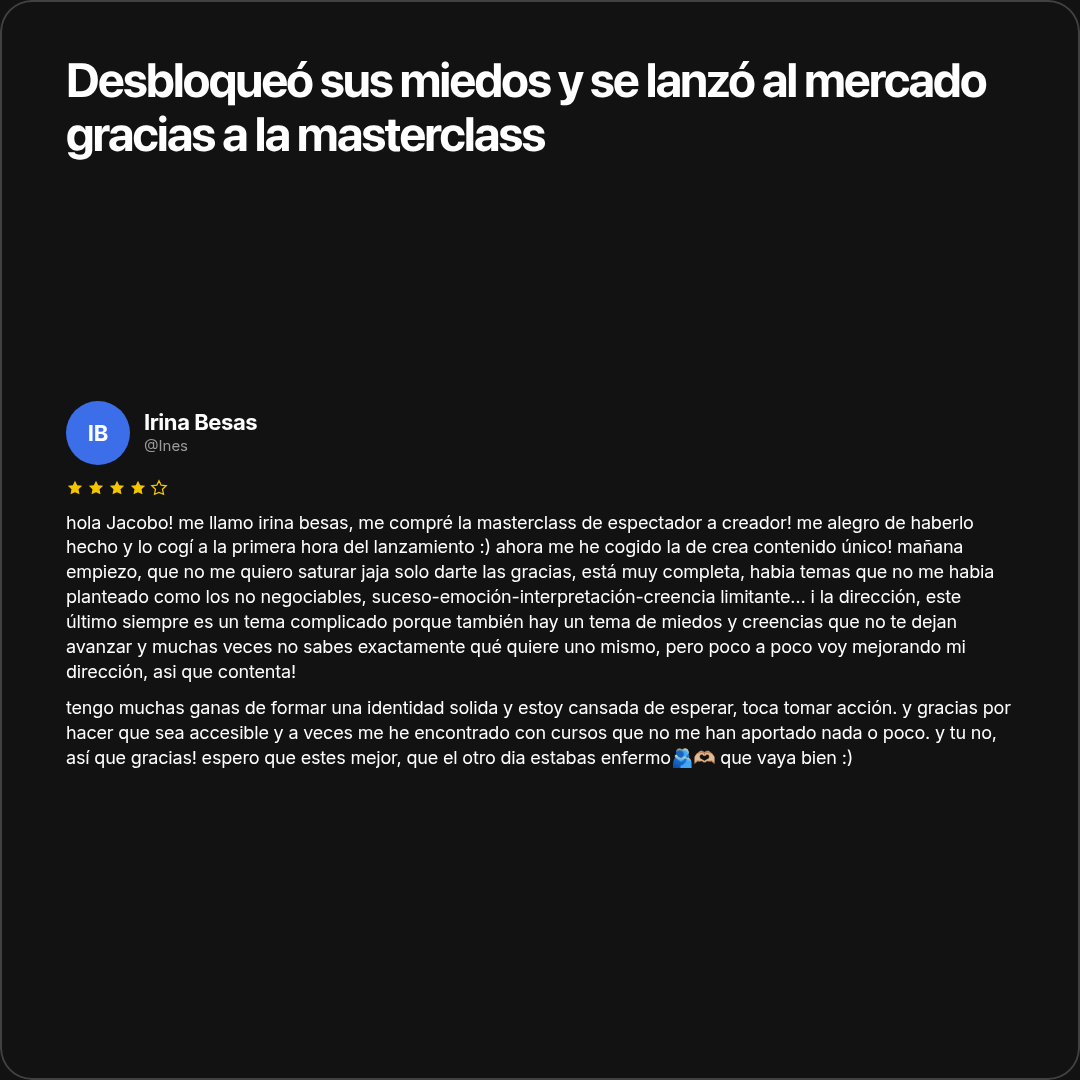 Testimonio de Irina